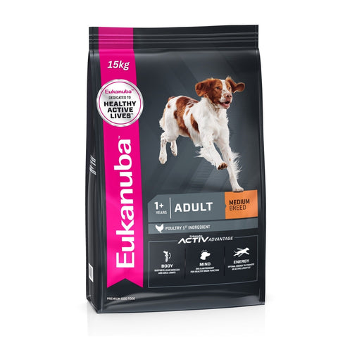 15kg Eukanuba Adult Medium Breed Dry Dogs Food