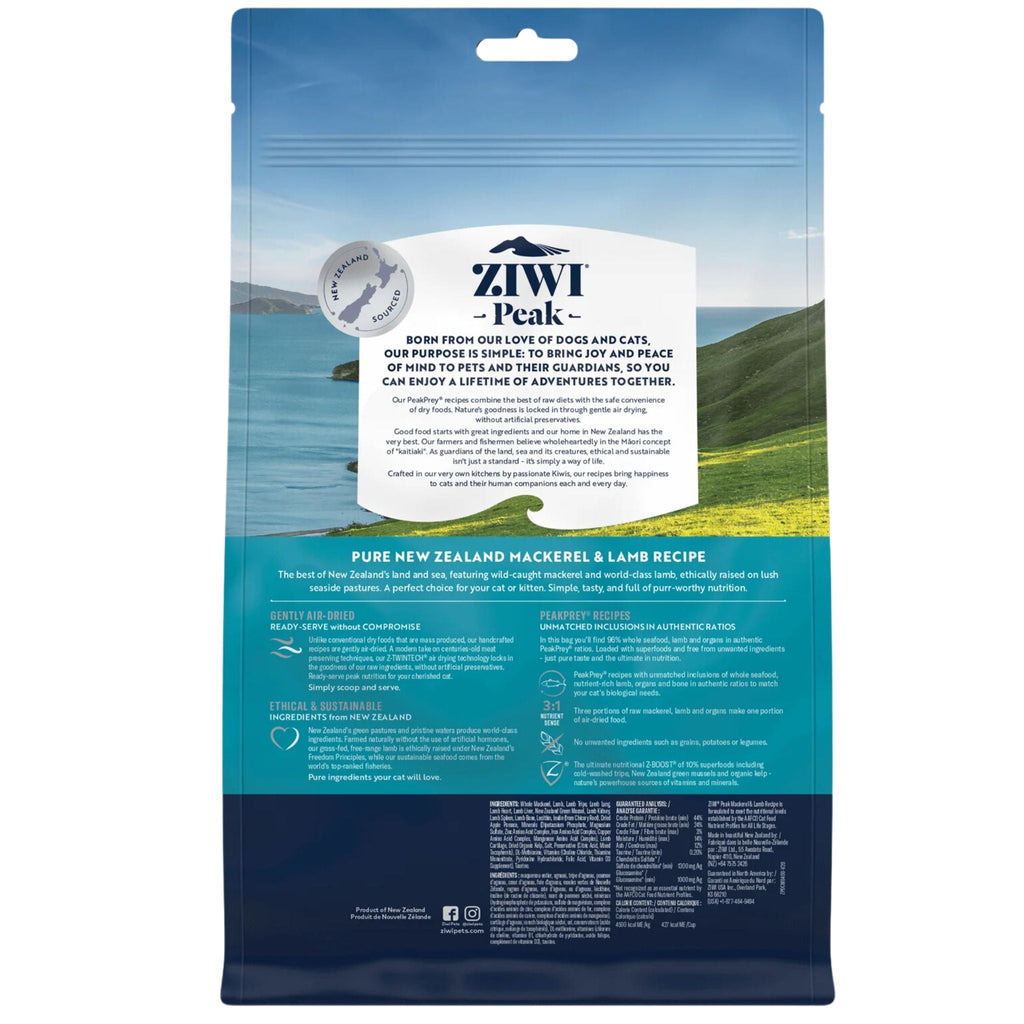 ZIWI Peak Cat Food Air Dried Mackerel and Lamb
