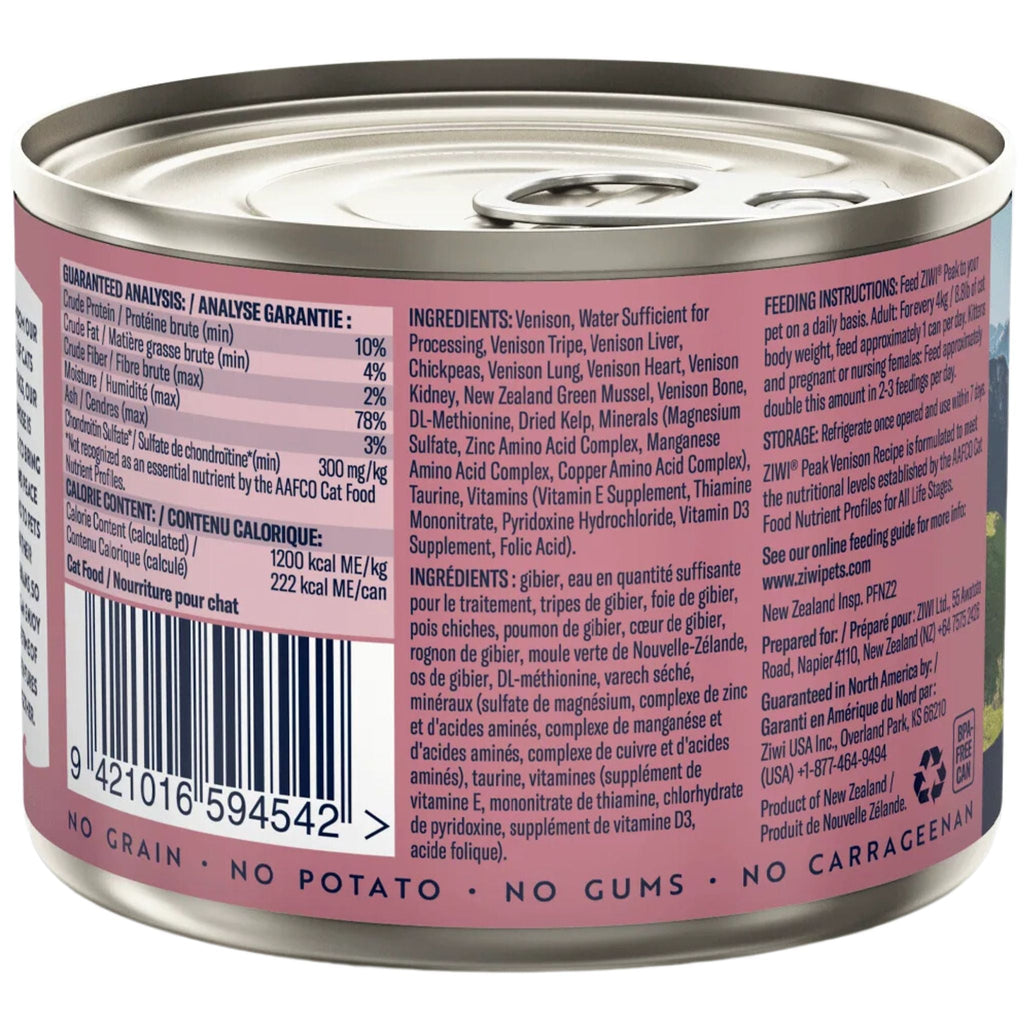 ZIWI Peak Cat Food Cans Venison