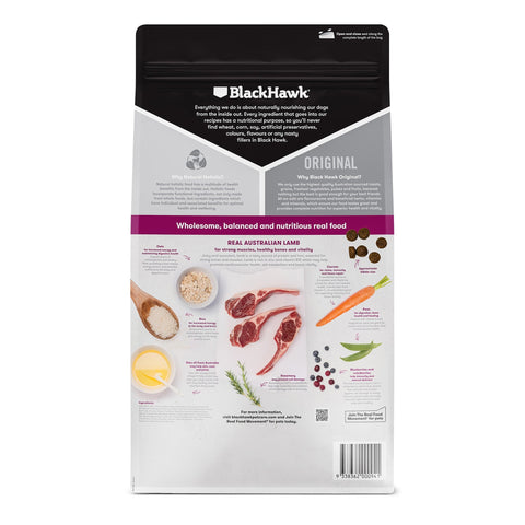 20Kg Black Hawk All breeds Lamb & Rice Original Adult Dog Food
