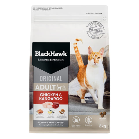 8Kg Black Hawk Chicken & Kangaroo Original Adult Cat Food