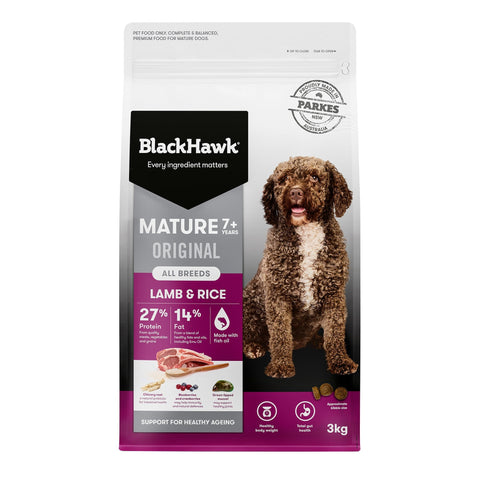 20kg Black Hawk Lamb & Rice Original Mature Dog Food All breeds