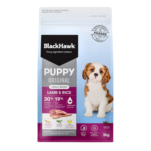 10kg Black Hawk Lamb & Rice Original Puppy Food Small