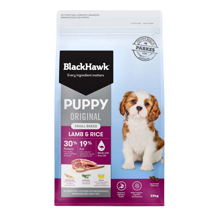 20kg Black Hawk Lamb & Rice Original Puppy Food Small