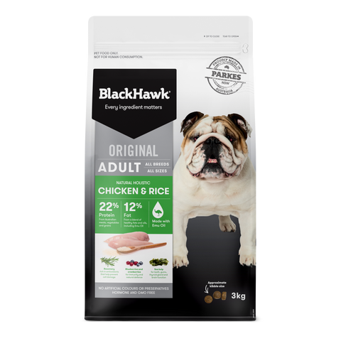 20Kg Black Hawk All breeds Chicken & Rice Original Adult Dog Food