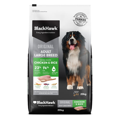 20Kg Black Hawk Large Chicken & Rice Original Adult Dog Food