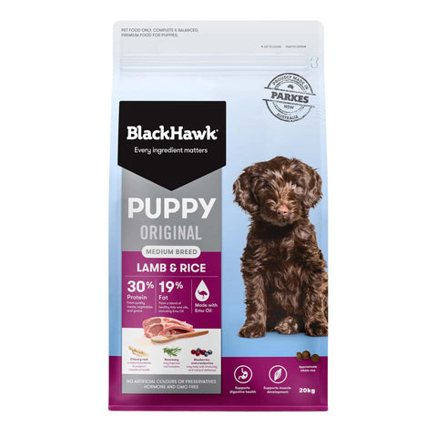 20kg Black Hawk Lamb & Rice Original Mature Dog Food All breeds