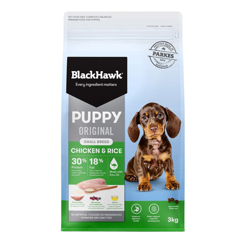 10kg Black Hawk Chicken & Rice Original Puppy Food Small