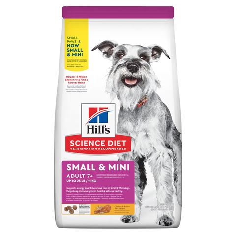 11KG Adult 7+ Small & Mini Chicken & Brown Rice Recipe Dog Food