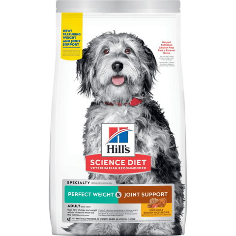 11.3KG Hill's Science Diet Adult Perfect Weight & Joint Support Chicken Recipe Dry Dog Food